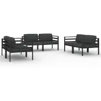 vidaXL Ensemble salon de jardin 6 pièces avec coussins Aluminium Anthracite