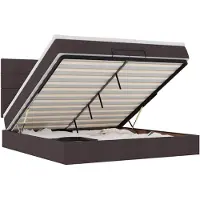 vidaXL Lit ottoman avec matelas brun foncé 200x200 cm Tissu