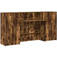 vidaXL Comptoir de réception chêne fumé 200x50x103,5 cm Bois composite