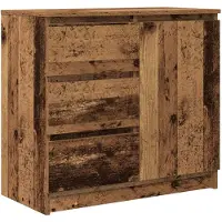 vidaXL Sideboard avec tiroir imitation vieux bois 71x35x65 cm Bois composite