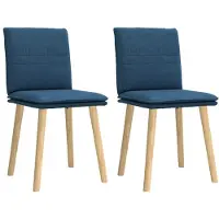vidaXL Chaise de salle à manger 2 pcs. Bleu Tissu