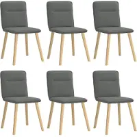 vidaXL Chaises de salle à manger 6 pcs. Tissu gris foncé