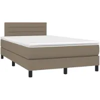 vidaXL Lit Boxspring avec matelas Taupe 120x190 cm Tissu