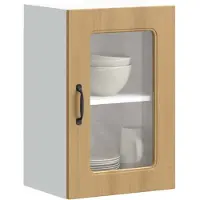 vidaXL Armoire de cuisine suspendue avec porte vitrée Kalmar Chêne Artisan Matériau dérivé du bois