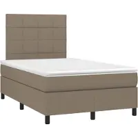 vidaXL Lit Boxspring avec matelas Taupe 120x190 cm Tissu