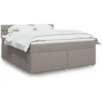 vidaXL Lit boxspring avec matelas Taupe 180x200 cm Tissu