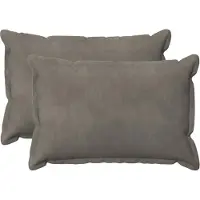 vidaXL Housse De Coussin 2 Pcs Houten Gris Clair 50 X 75 Cm Velours