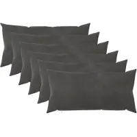 vidaXL Housse De Coussin 6 Pcs Heerlen Gris Foncé 40 X 70 Cm Velours