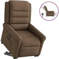 vidaXL Fauteuil relax releveur électrique brun Tissu