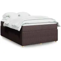 vidaXL Lit boxspring avec matelas brun foncé 140x190 cm Tissu