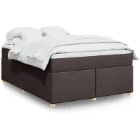 vidaXL Lit boxspring avec matelas brun foncé 160x200 cm Tissu