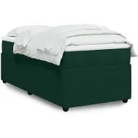 vidaXL Lit boxspring avec matelas vert foncé 90x200 cm velours