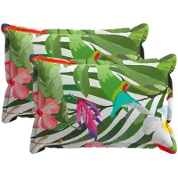 vidaXL Housse De Coussin 2 Pcs Houten Noir 40 X 60 Cm Polyester