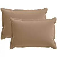 vidaXL Housse De Coussin 2 Pc Houten Taupe 50 X 80 Cm Polyester