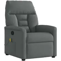 vidaXL Fauteuil relax de massage, tissu, gris foncé