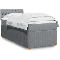 vidaXL Lit boxspring avec matelas gris clair 80x200 cm Tissu