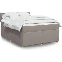 vidaXL Lit boxspring avec matelas Taupe 140x200 cm Tissu