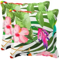 vidaXL Housse De Coussin 2 Pcs Houten Noir 50 X 50 Cm Polyester