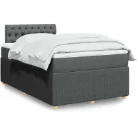 vidaXL Lit boxspring avec matelas gris foncé 120x200 cm Tissu