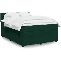 vidaXL Lit boxspring avec matelas vert foncé 160x200 cm velours