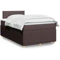 vidaXL Lit boxspring avec matelas brun foncé 120x200 cm Tissu
