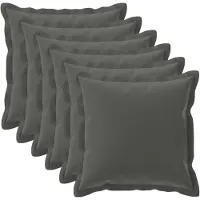 vidaXL Housse De Coussin 6 Pcs Houten Anthracite 80 X 80 Cm Polyester