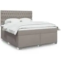 vidaXL Lit boxspring avec matelas Taupe 180x200 cm Tissu
