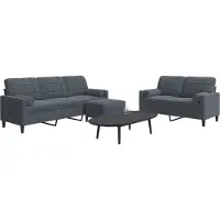 vidaXL Ensemble de canapés 3 pièces avec coussins gris foncé velours