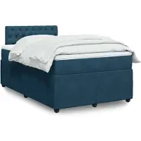 vidaXL Lit boxspring avec matelas bleu 120x200 cm velours