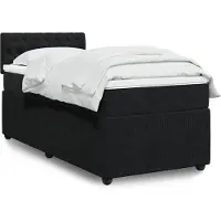 vidaXL Lit boxspring avec matelas noir 90x200 cm velours