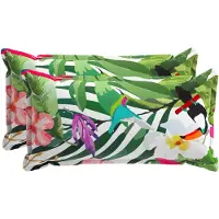vidaXL Housse De Coussin 2 Pcs Houten Noir 40 X 80 Cm Polyester