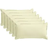 vidaXL Housse De Coussin 6 Pcs Houten Crème 40 X 80 Cm Polyester