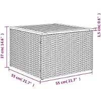 vidaXL Ensemble de 11 canapés de jardin avec coussins, gris, polyrattan