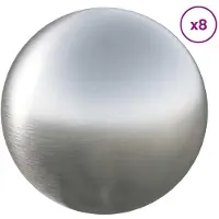 vidaXL Boule brossée, 8 pièces, diamètre 5 cm, argent, acier inoxydable 201