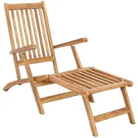 vidaXL : Chaise pliante d'extérieur, bois massif teck, couleur naturelle
