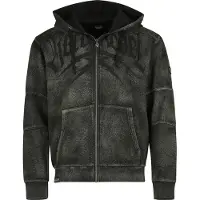 Rock Rebel by EMP Sweat-shirt zippé à capuche de - Rebels & Reapers - S - XXL - pour Homme - noir/vert - Taille XXL