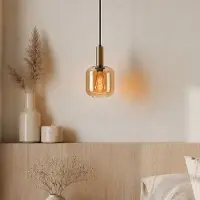 LumenXL Suspension Appeso doré avec verre ambré