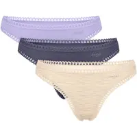 Sloggi String beige / bleu foncé / violet