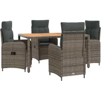 vidaXL , ensemble de 5 tables d'extérieur, gris clair et gris foncé