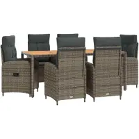 vidaXL Ensemble de 7 tables d'extérieur , gris clair et gris foncé