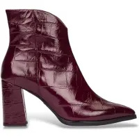 Wonders pour femme. M-5444 Bottes en Cuir Velvet bordeaux (38), 3 à 5 cm, Fermeture éclair, Casuel, Grenat, Vernis