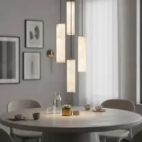 Lyora Lampe suspendue Diletto Or avec 12 luminaires blancs