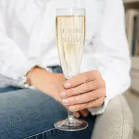 Yoursurprise Flûte à champagne en plastique personnalisée - Gravée