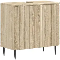 vidaXL Meuble sous-lavabo modèle ZWOLLE, finition chêne Sonoma, dimensions : 59,5 x 31,5 x 59 cm