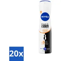 Nivea - Déodorant Spray - Black & White Ultimate Impact - Antiperspirant - 150 ml - Vorteilspack - 20 Stücke