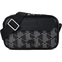 Lacoste sac à épaule bandoulière The Blend Reporter Bag Monogram Noir Gris