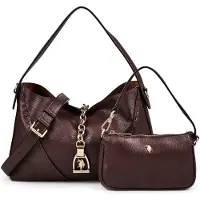U.S. POLO ASSN. sac à épaule sac à épaule bandoulière Helcho Hobo Bag Dark Brown marron foncé