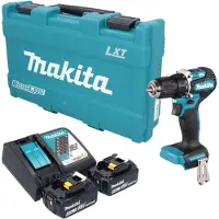 Makita Perceuse-visseuse sans fil DDF 487 RGK 18 V 40 Nm sans balais + 2 batteries 6,0 Ah + chargeur + mallette