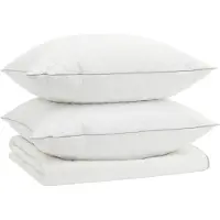 vidaXL Ensemble de couettes en duvet de canard , 90% duvet, modèle FULDA, 3 pièces, 200 x 220 cm, pour l'été