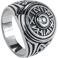 EtNox Bague de - Secret Signs - pour Femme - couleur argent - Taille 56